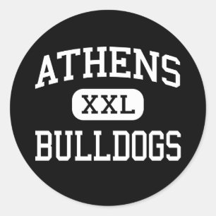 Athen - Bulldogs - High School - The Plains Ohio Runder Aufkleber