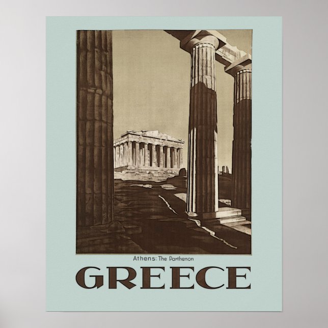 Athen: Das Parthenon GRIECHENLAND Vintage Travel P Poster (Vorne)