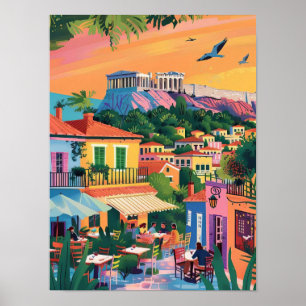 Athen Druck Athen Illustration Griechenland Reise  Poster