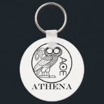 Athen-Eule-Tetradrachm (Gravers-Schriftart) Schlüsselanhänger<br><div class="desc">Athena war die Schutzpatron von Athen und Göttin der Weisheit, des Krieges, der Kunst, des Handwerks und der Helden (unter anderem). Obwohl es viele bekannte Abbildungen dieser Göttin und ihrer Symbole gab, wurde sie vielleicht am weitesten durch die silberne Münze von Athen gelobt. Dieses Design basiert auf dem silbernen Tetradrachm...</div>