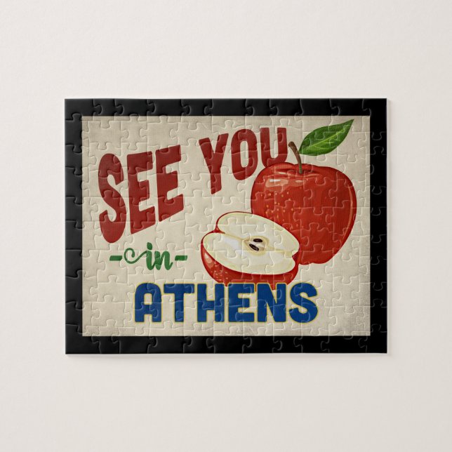 Athen Georgia Apple - Vintage Travel Puzzle (Horizontal)
