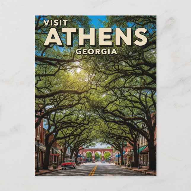 Athen Georgia Reise Postkarte (Vorderseite)
