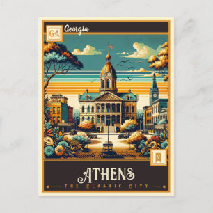 Athen, Georgien   VINTAG Postkarte