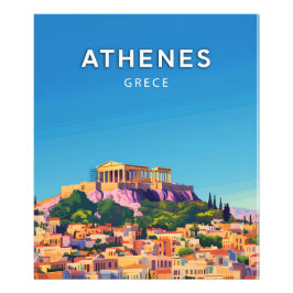 Athen, Grece, Retro-Chic-Poster Fotodruck