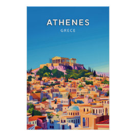 Athen, Grece, Retro-Chic-Poster Poster