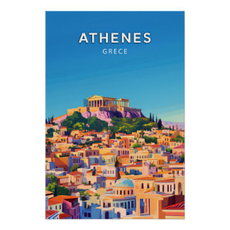 Athen, Grece, Retro-Chic-Poster Poster