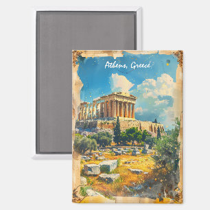 Athen Griechenland Akropolis Malerei Magnet