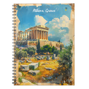 Athen Griechenland Akropolis Malerei Notizblock