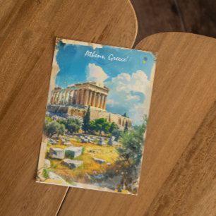 Athen Griechenland Akropolis Malerei Postkarte