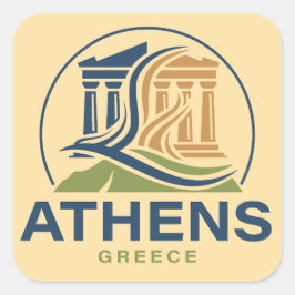 Athen Griechenland Akropolis Parthenon Quadratischer Aufkleber