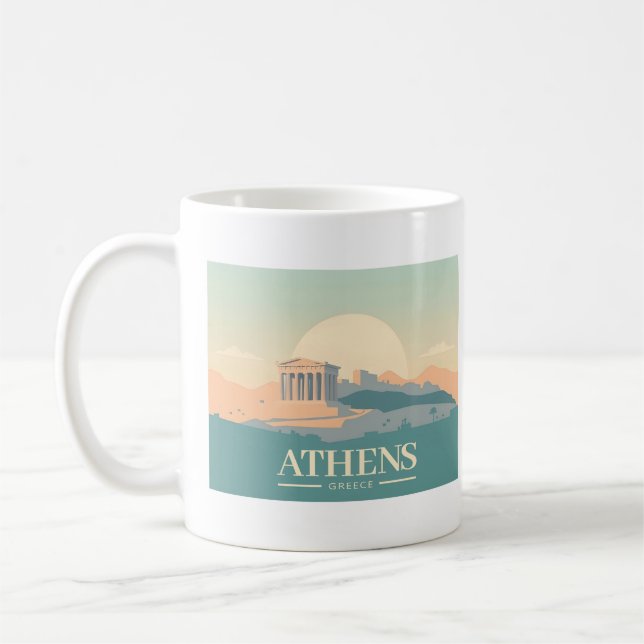 Athen Griechenland Akropolis Pastel Travel Kaffeetasse (Links)