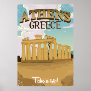Athen Griechenland Akropolis Reiseplakat Poster