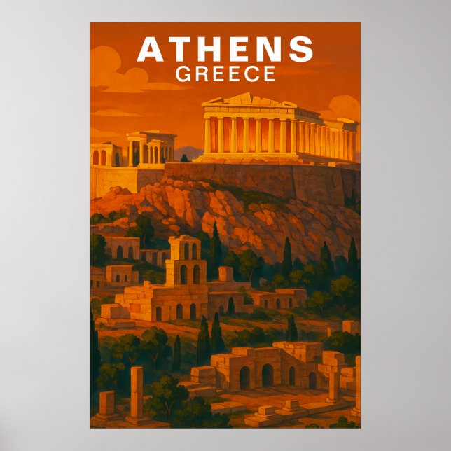 Athen, Griechenland Antike Klassische Ruinen Poster (Vorne)
