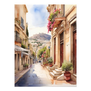 Athen Griechenland Aquarellkunst Fotodruck