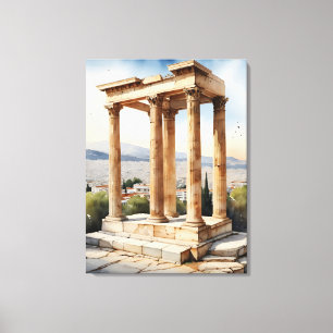 Athen Griechenland Aquarellkunst Leinwanddruck