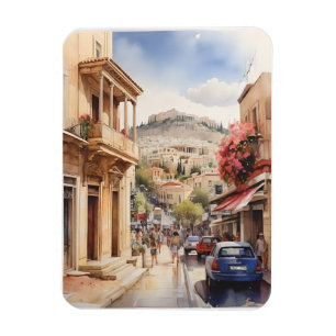 Athen Griechenland Aquarellkunst Magnet