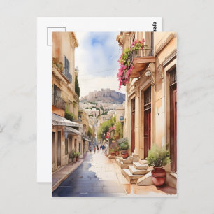 Athen Griechenland Aquarellkunst Postkarte