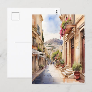 Athen Griechenland Aquarellkunst Postkarte