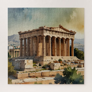 Athen Griechenland Aquarellkunst Puzzle
