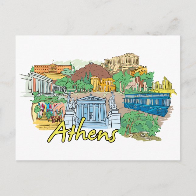 Athen, Griechenland Berühmte Stadt Postkarte (Vorderseite)
