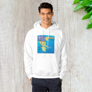 Athen Griechenland Briefmarke Griechenland Flagge  Hoodie