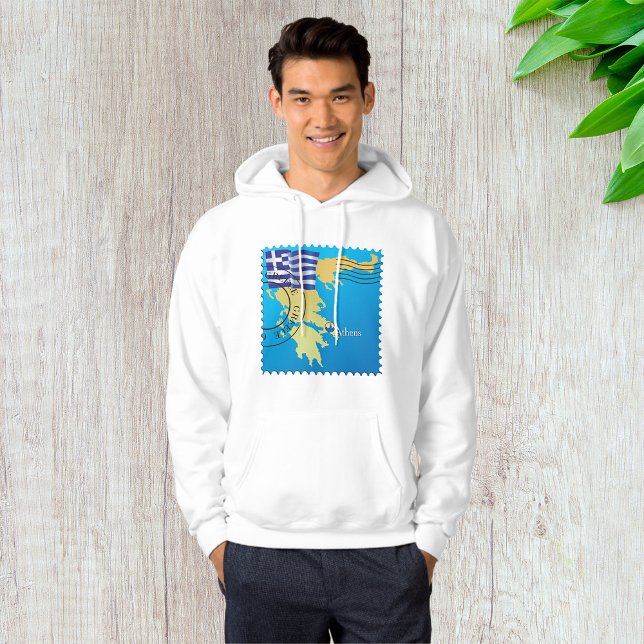Athen Griechenland Briefmarke Griechenland Flagge  Hoodie (Von Creator hochgeladen)