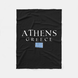 Athen Griechenland Flagge Urlaub Athen Souvenir Gr Fleecedecke