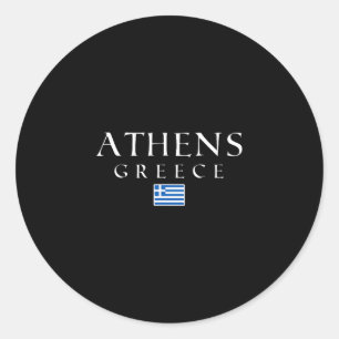 Athen Griechenland Flagge Urlaub Athen Souvenir Gr Runder Aufkleber