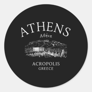 Athen Griechenland Griechische Sprache Enthusiaste Runder Aufkleber