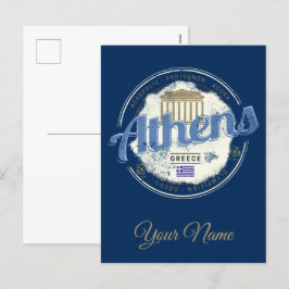 Athen Griechenland Hauptstadt Vintag City Souvenir Feiertagspostkarte
