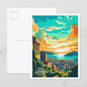 Athen Griechenland Kunstzeitalter Postkarte