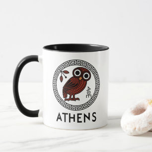 Athen, Griechenland mit athenischem Owl & Meander- Tasse