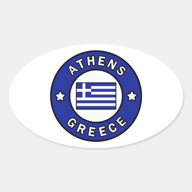 Athen Griechenland Ovaler Aufkleber (Vorderseite)