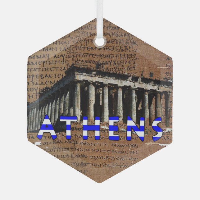Athen Griechenland Parthenon Akropolis Ornament Aus Glas (Vorderseite)