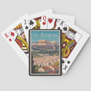 Athen Griechenland Parthenon Reise Kunst Vintage Spielkarten