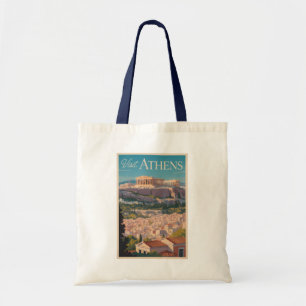 Athen Griechenland Parthenon Reise Kunst Vintage Tragetasche