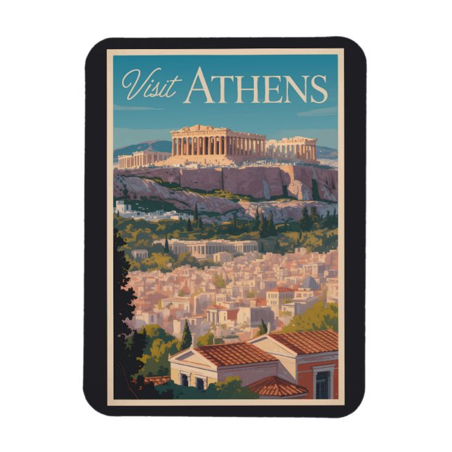Athen Griechenland Parthenon Reisen Kunst Vintag Magnet (Vertikal)