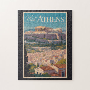Athen Griechenland Parthenon Reisen Kunst Vintag Puzzle