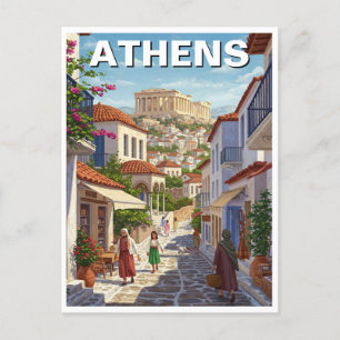 Athen Griechenland Plaka Travel Postkarte