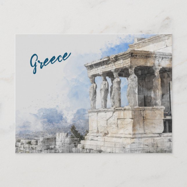 Athen Griechenland Postkarte - Einladung zu antike (Vorderseite)