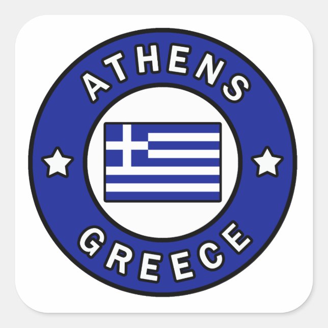 Athen Griechenland Quadratischer Aufkleber (Vorderseite)