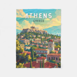 Athen Griechenland Reise Kunst Vintage Fleecedecke