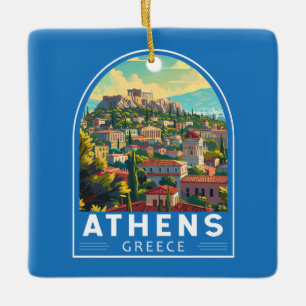 Athen Griechenland Reise Kunst Vintage Keramikornament