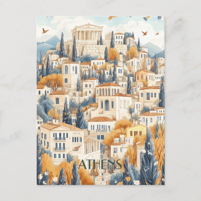 Athen Griechenland Reise Postkarte (Vorderseite)