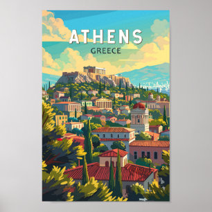 Athen Griechenland Reisen Kunst Vintag Poster