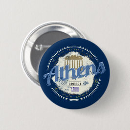 Athen Griechenland Retro Akropolis Vintag Souvenir Button