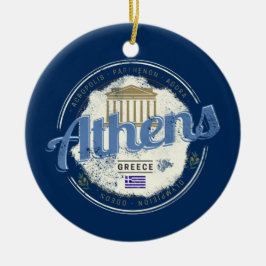Athen Griechenland Retro Akropolis Vintag Souvenir Keramik Ornament