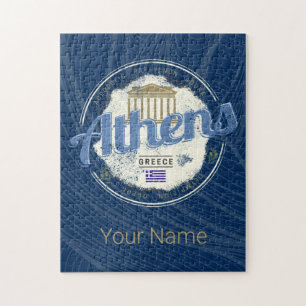 Athen Griechenland Retro Akropolis Vintag Souvenir Puzzle