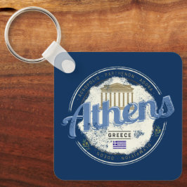 Athen Griechenland Retro Akropolis Vintag Souvenir Schlüsselanhänger