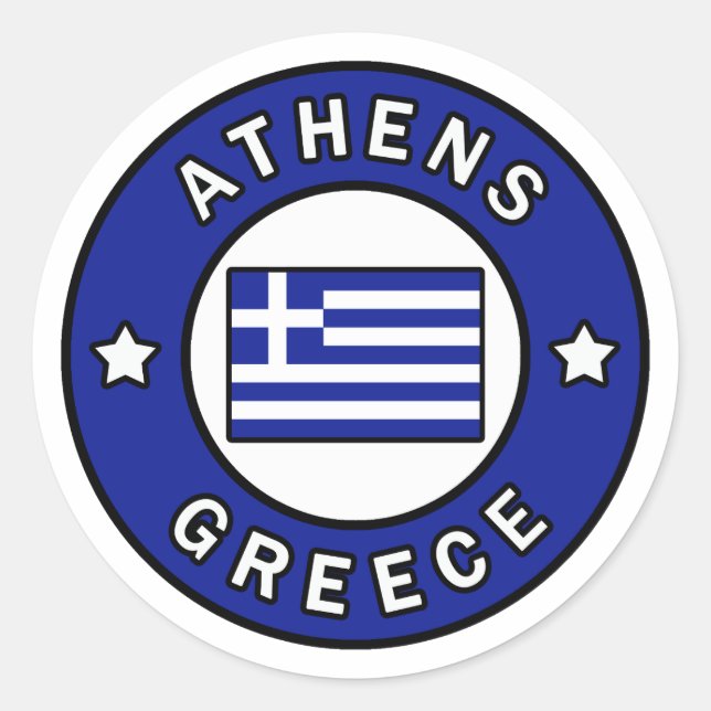Athen Griechenland Runder Aufkleber (Vorderseite)